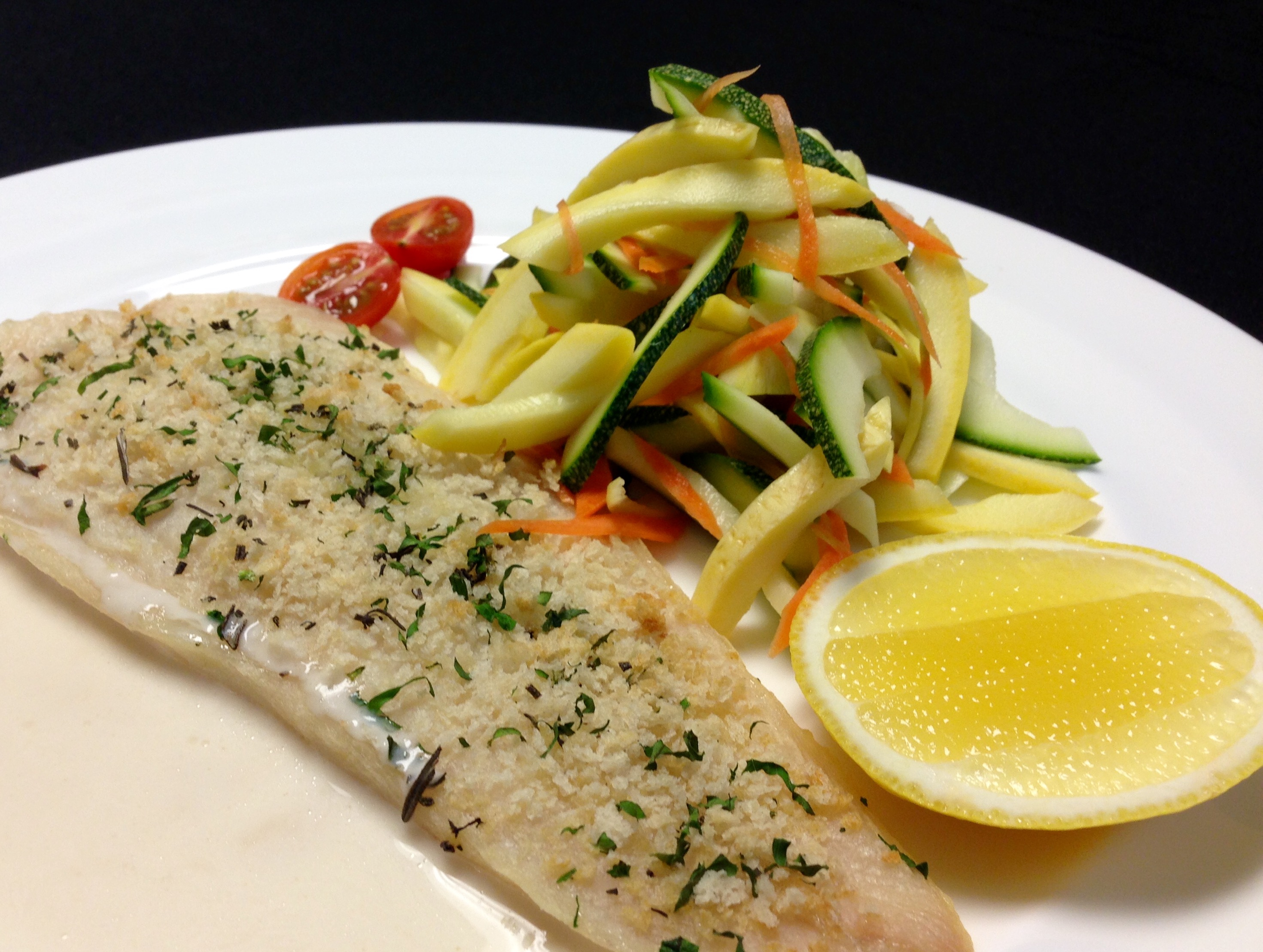 Herbs crusted white fish