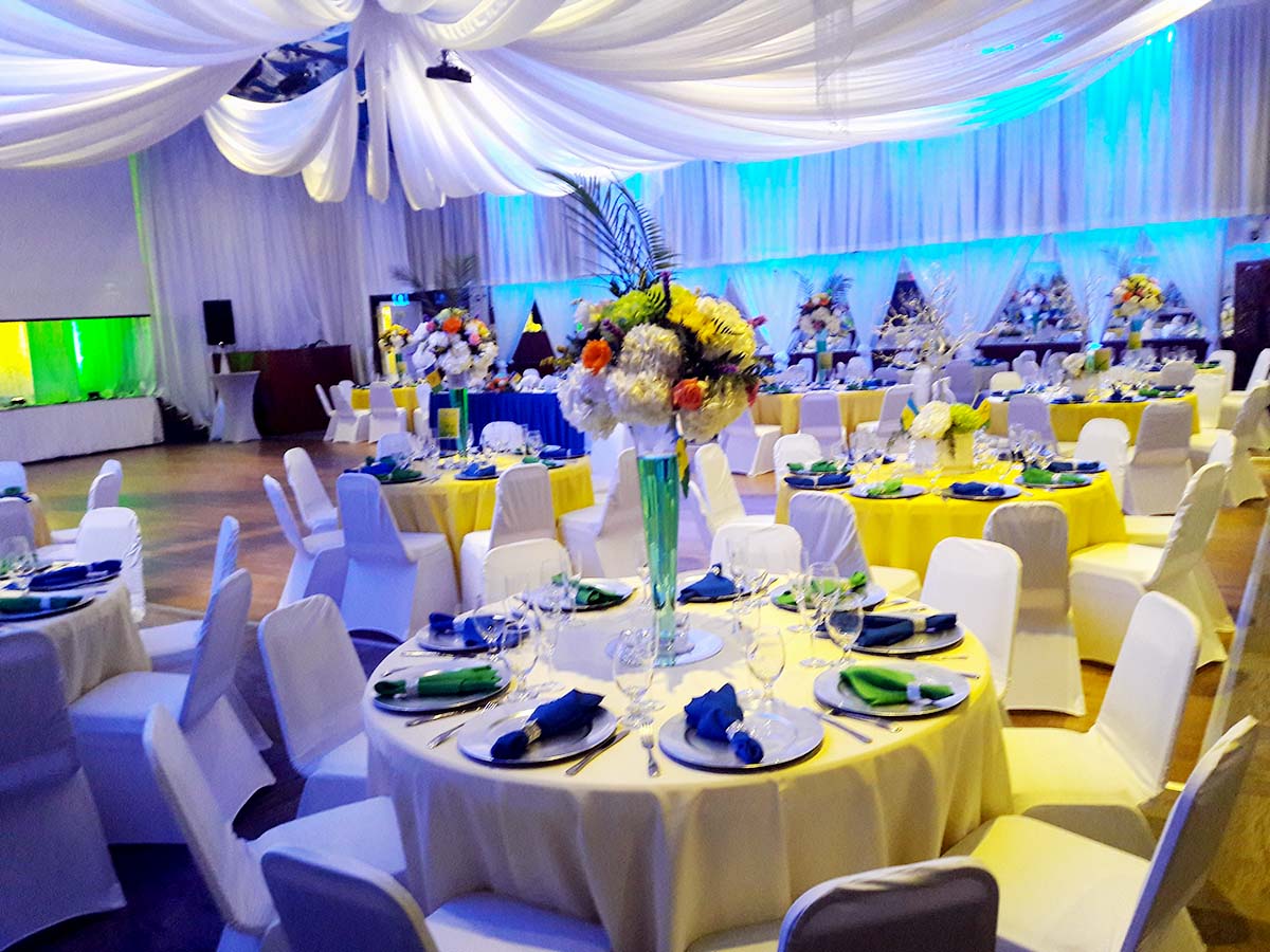 Tables and catering set-up for a big event